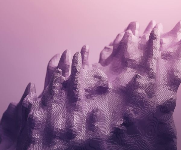 Futuristic violet abstract composition showing balance