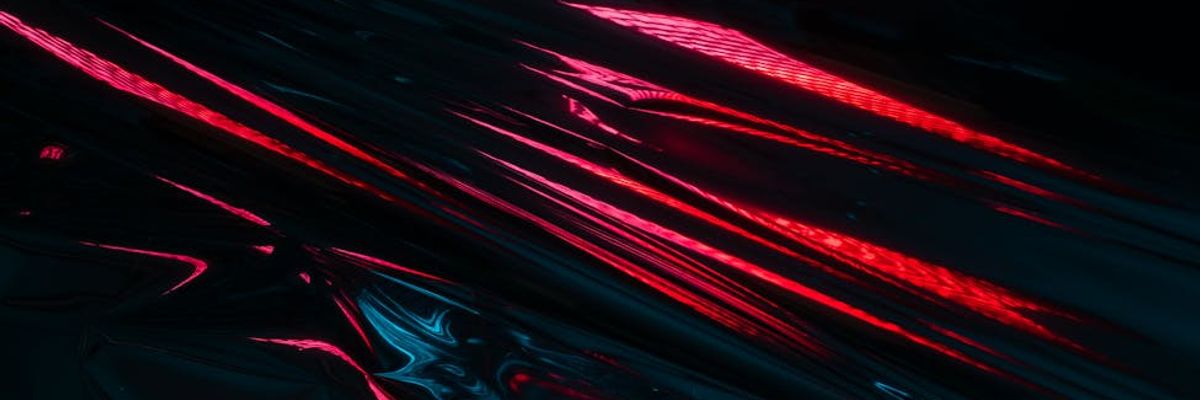 Wide abstract graphic with ultraviolet pulses